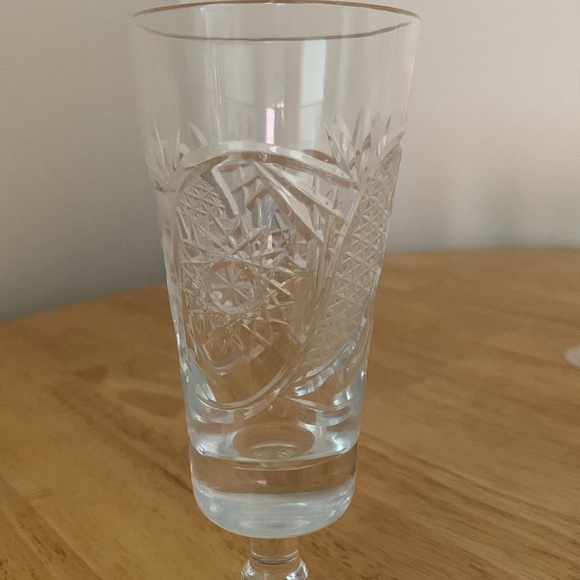 Vintage Set of 6 Cocktail Glasses Pinwheel Crystal Glass Cups - Picture 2 of 4